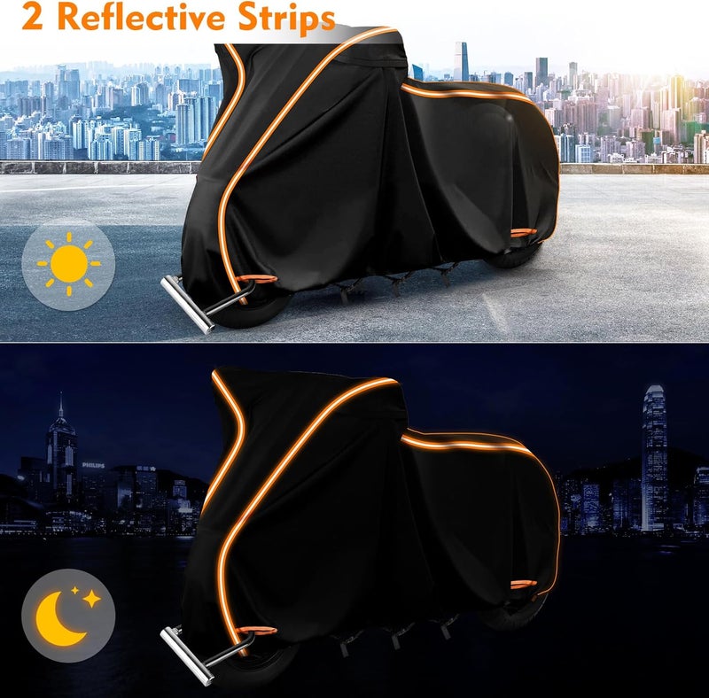 BIGACOVER Waterproof Motorcycle Cover for Vespa GTV,Vespa GTS (300cc HPE, Super 300cc HPE, Super Sport 300cc HPE, Super TECH 300cc HPE), Outdoor 420D Scooter Cover Windproof Heavy Duty Waterproof Protection - Image 5